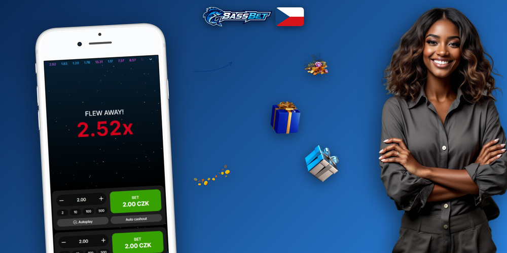 Bassbet Casino Aviator game — banner s auto-cashoutem a dvěma paralelními sázkami