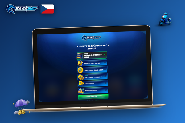 Bassbet Casino registrace na počítači — otevřené registrační okno na notebooku