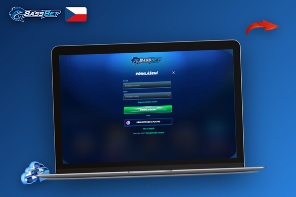 Bassbet Casino CZ registrace: formulář s polem pro e-mail, heslo a výběr měny CZK