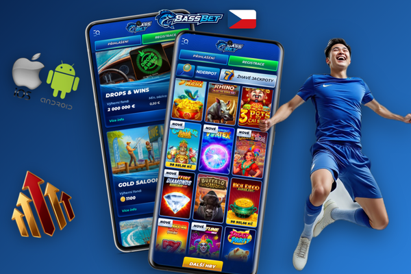 Ikona Bassbet Casino po stažení aplikace na domovské obrazovce iPhonu v ruce uživatele