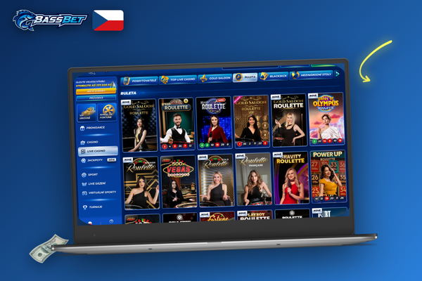 Pokladna Bassbet Casino desktop verze s ikonami platebních metod a polem pro vklad